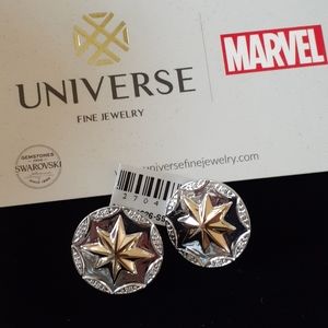 Capt Marvel 925 Silver Earrings Nwt